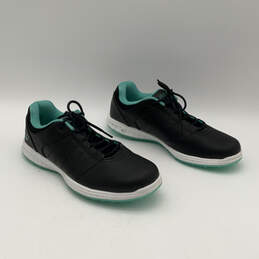 Womens Go Golf Pivot Black Leather Low Top Lace-Up Sneaker Shoes Size 9