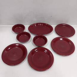 8pc Fiesta Ware Dinnerware Pieces In Claret Set