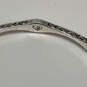 Designer Brighton Silver-Tone Rhinestones Engraved Classic Bangle Bracelet image number 4