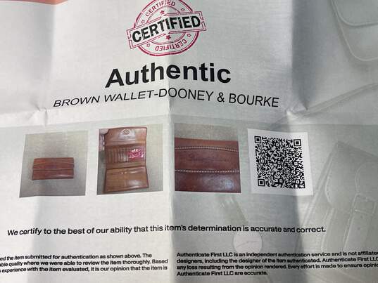 Certified Authentic Dooney Bourke Tan Leather Wallet Credit Card Holder (Possible Vintage) image number 5
