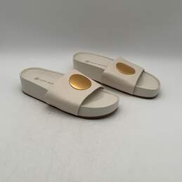 Tory Burch Womens Patos White And Gold Platform Slip-On Slide Sandals Size 11 M alternative image