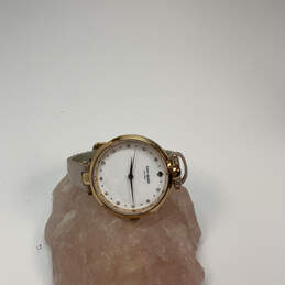 Designer Kate Spade Gold-Tone Rhinestones Leather Band Analog Wristwatch