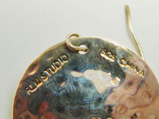 Robert Lee Morris Studios Sterling Silver Open Circle Pendant Necklace & Hammered Earrings 14.7g image number 5