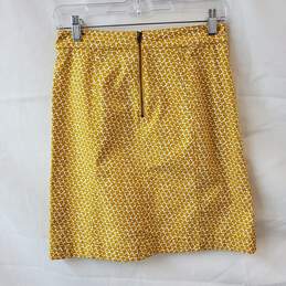 Boden Yellow Floral Print Pattern Skirt Size 2 alternative image