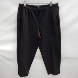 Eileen Fisher Black Nylon Blend Stretch Wide Leg Pants Size L