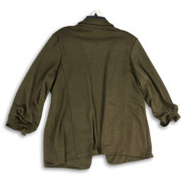 NWT Womens Green Long Sleeve Notch Lapel Open Front Blazer Size 1X alternative image