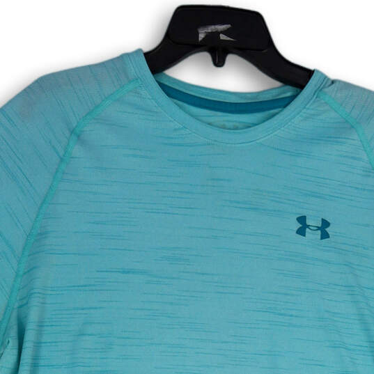 Mens Blue V-Neck Short Sleeve Pullover Activewear T-Shirt Size XL image number 3