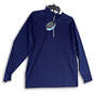 NWT Mens Blue 1/4 Zip Long Sleeve Pullover Sweatshirt Size Medium image number 1