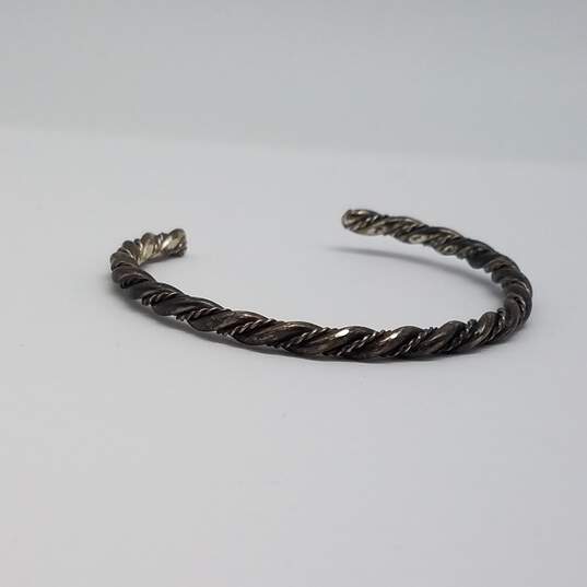 Sterling Silver Twisted Cable Cuff 5 Inch Bracelet 12.2g image number 3