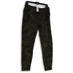 NWT Mens Green Black Camouflage Tapered Leg Jogger Pants Size S Tall
