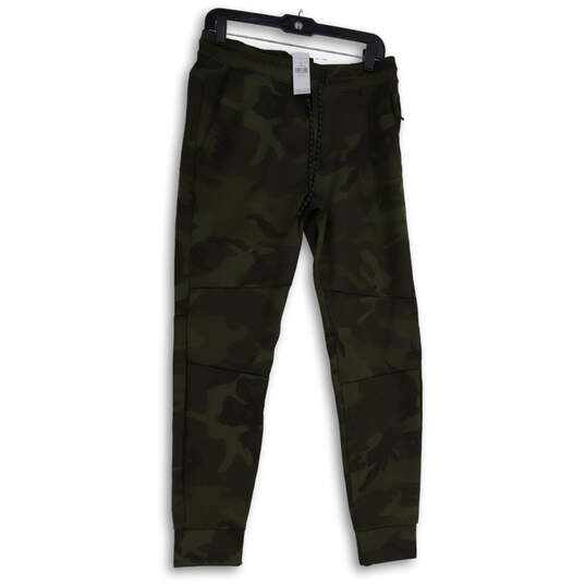 NWT Mens Green Black Camouflage Tapered Leg Jogger Pants Size S Tall image number 1
