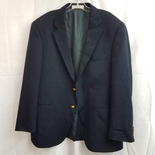 John W. Nordstrom Navy Blue Sport Coat Suit Jacket S: 21' C:23' image number 1