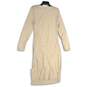 Womens Luxespun Tan Heather Long Sleeve Side Ruched Slit Maxi Dress Size L image number 2
