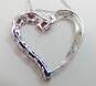 10K White Gold Diamond Accent & Ruby Pendant Necklace 2.1g image number 6