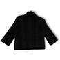 Womens Black Plaid Knitted 3/4 Sleeve Mock Neck Pullover Sweater Size 5 image number 2