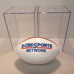 CBS Sportscaster Signed Football w/ Clear Acrylic Case alternative image