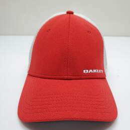Oakley Red White Baseball Hat Flex L/XL