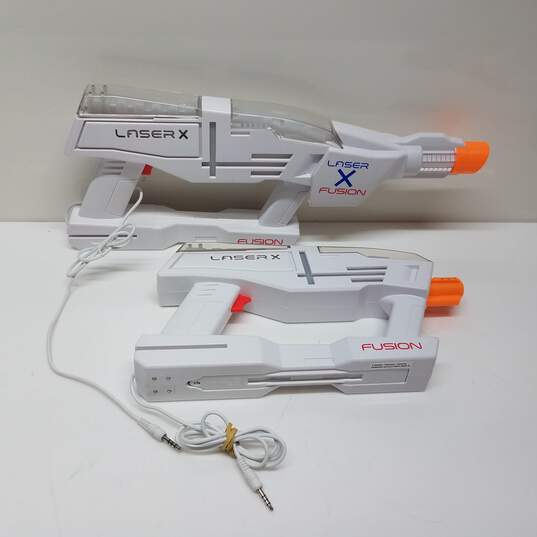 2x Laser X Fusion Replacement Pistols Guns White Blasters P/R image number 1