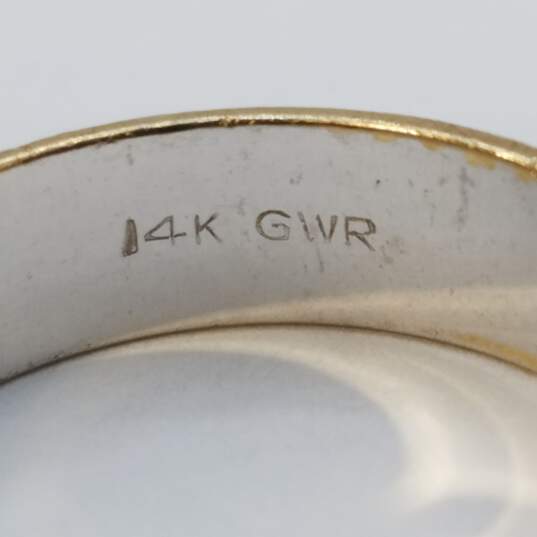 GWR 14K Gold Two Tone Size 9 Ring Band 4.8g image number 2