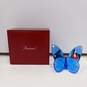 Baccarat Lucky Butterfly Blue Crystal Paperweight IOB image number 1