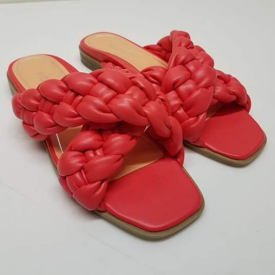 Vionic Kalina Women's Braided Strappy Poppy Red Slide Sandals Size 9.5 image number 1