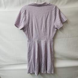 Madewell Kacie Lavender Plaid Mini Shirtdress Size 6 alternative image