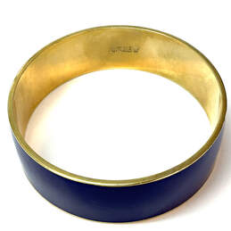 Designer J. Crew Gold-Tone Wide Blue Enamel Round Shape Bangle Bracelet alternative image