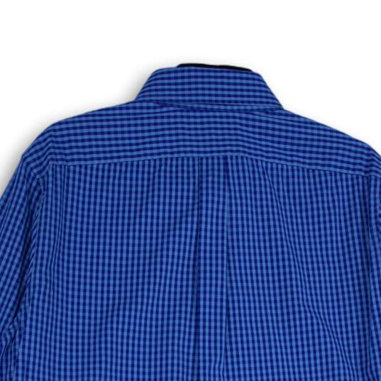 Vineyard Vines Mens Blue Gingham Long Sleeve Collared Button-Up Shirt Size L image number 4