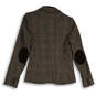 NWT Womens Brown Plaid Notch Lapel Flap Pocket Two Button Blazer Size 6 image number 2