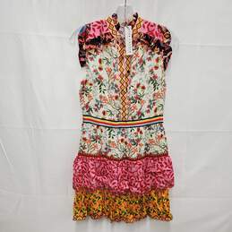 NWT Alice & Olivia Kathy Multi Color Floral Mini Dress Size 4