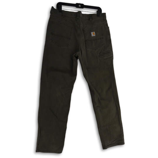 Mens Gray Denim 5-Pocket Design Straight Leg Work Pants Size 36x34 image number 2