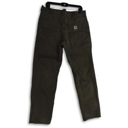 Mens Gray Denim 5-Pocket Design Straight Leg Work Pants Size 36x34 alternative image