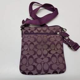 Coach Signature Jacquard Logo Magenta Purple Crossbody Bag alternative image