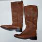 Tory Burch Brown Pebbled Leather Riding Boots Size 7 image number 1