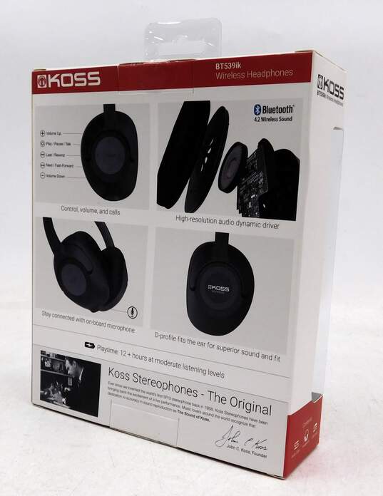 Factory Sealed Koss BT539iK Wireless Over Ear Headphones Dark Gray image number 2