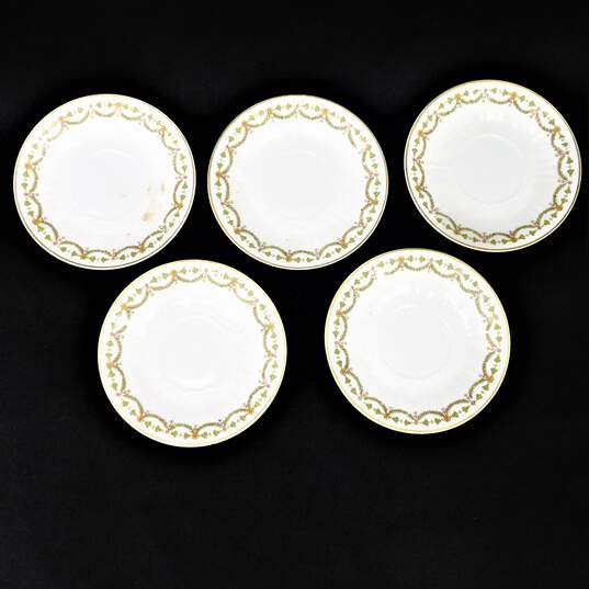 PL Limoges France M. Redon Teacups & Saucers Floral Pattern Gold Trim image number 5
