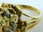 14K Gold Sapphire Accents Abstract Textured Rose Flower Statement Ring 11.7g image number 3