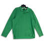Mens Green Spread Collar Long Sleeve Golf Polo Shirt Size 6 image number 1