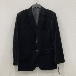 NWT Alfani Mens Black Velvet Notch Lapel Long Sleeve Two Button Blazer Size XL