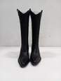Women's Black Leather Kitten Heel Embordered Western Boots 7M image number 2