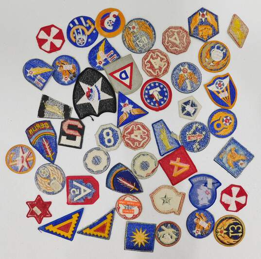 Vintage World War 2 WWII Era Dress Military USA Patches Lot image number 2
