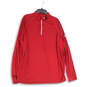 Mens Red Collared Long Sleeve Quarter Zip Activewear T-Shirt Size 2XL image number 1