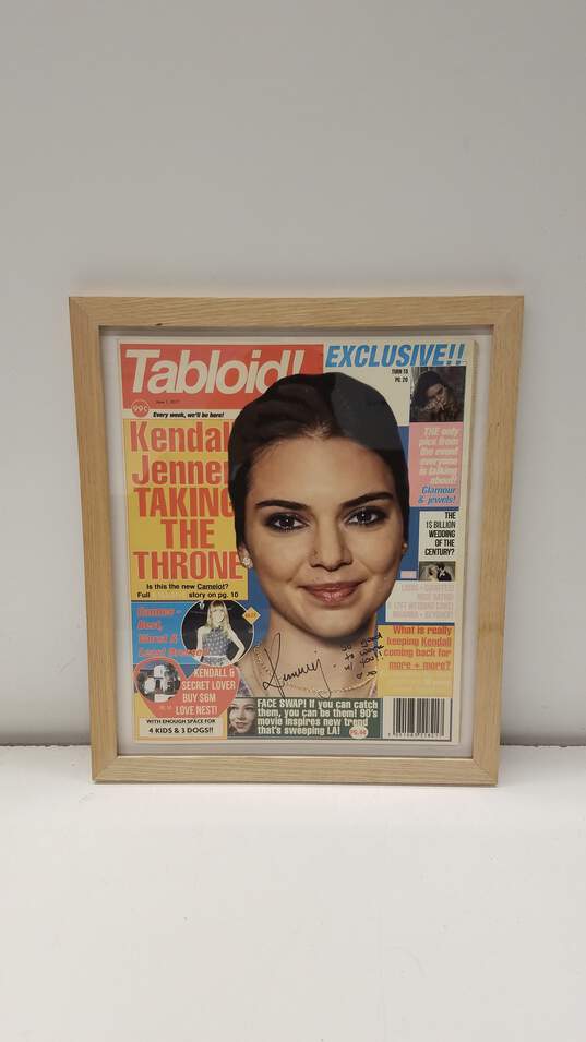 Framed Tabloid Magazine Signed by Kendall Jenner image number 1