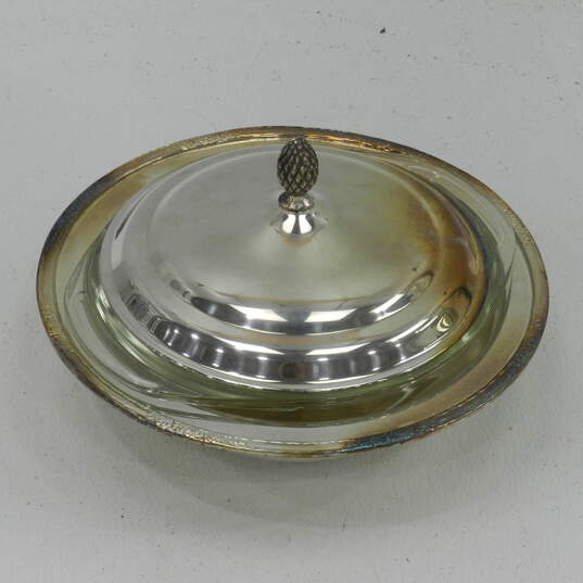 VTG Silver Plated Chafing Dish w/ Pyrex image number 1