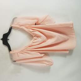 1.State Women Pink Long Sleeve Sheer Blouse S NWT