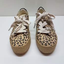 Toms Cassiah Cheetah Lace Up Espadrille Shoes Sz 8 alternative image
