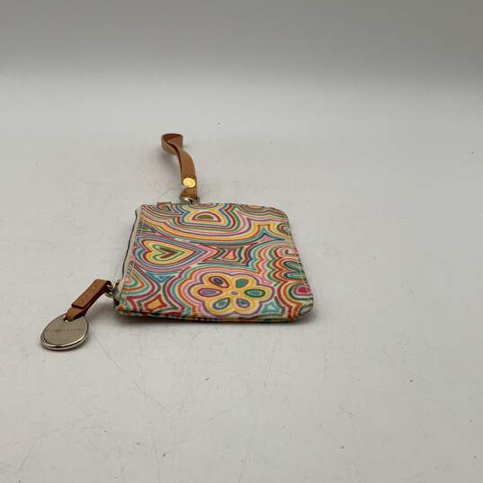 Dooney & Bourke Womens Multicolor Abstract Rainbow Logo Charm Wristlet Wallet image number 4