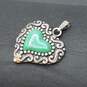Carolyn Pollack Relios Sterling silver Green Turquoise Heart Pendant 7.6g image number 2