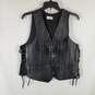 Cheli's Women Black Leather Vest M image number 1
