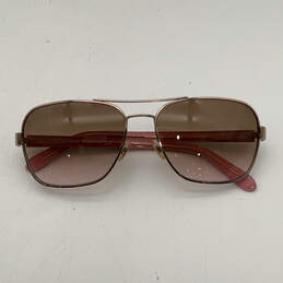 Womens AGDA/S Brown Metal Full-Rim Frame Classic Square Sunglasses
